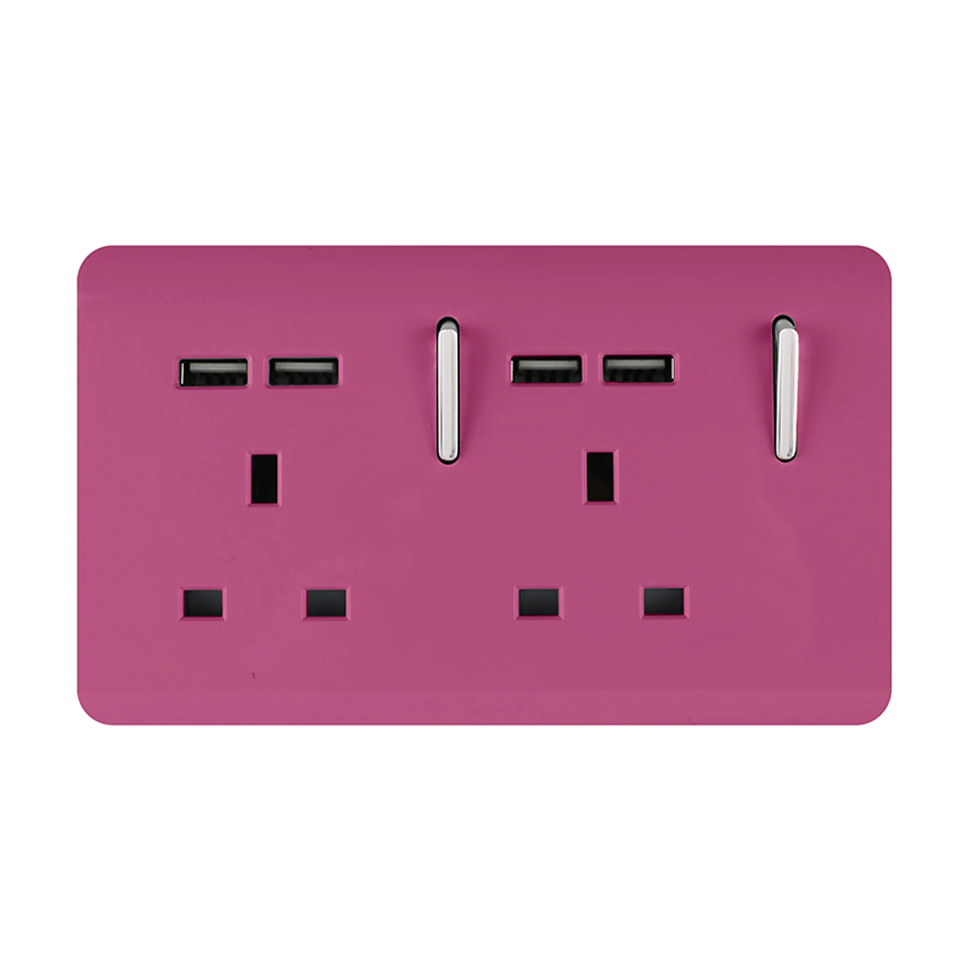 ART-SKT213USBPK  2 Gang 13Amp Switched Double Socket With 4X 2.1Mah USB Pink